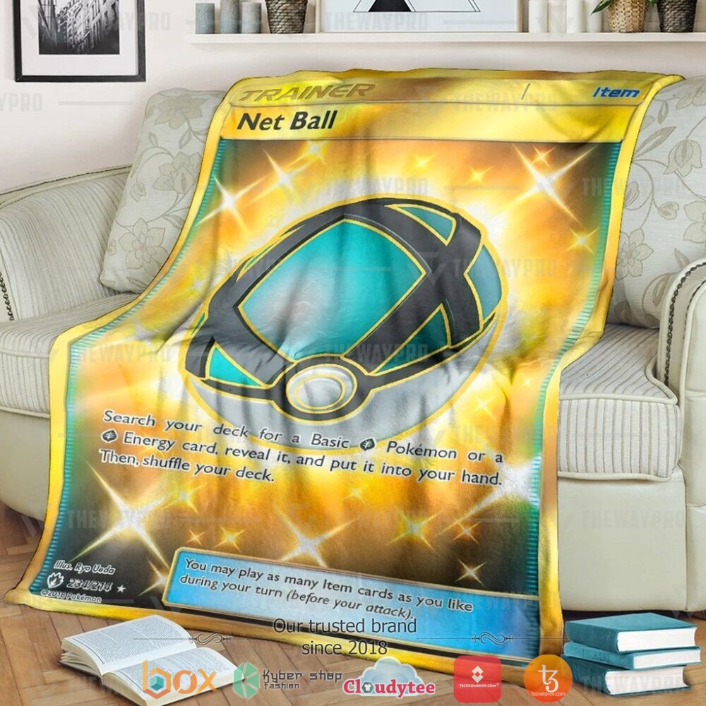 Anime Pokemon Net Ball Trainer Soft Blanket