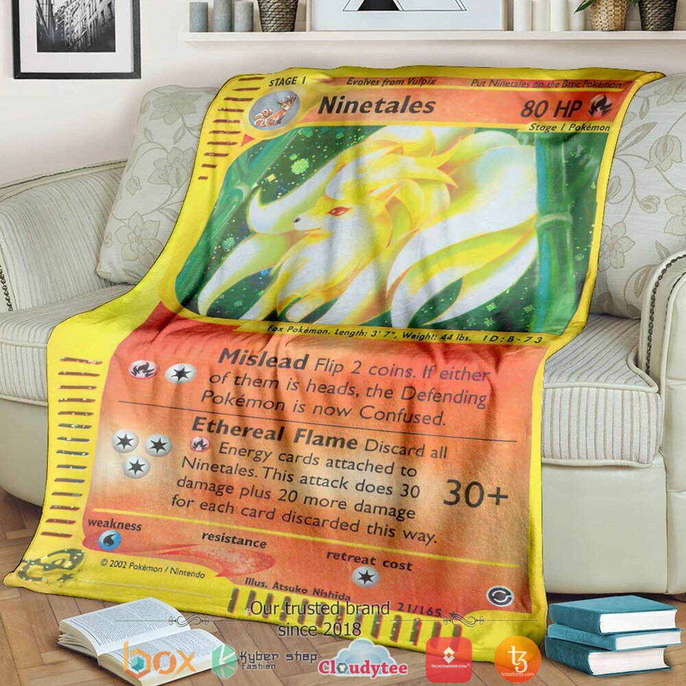 Anime Pokemon Ninetales soft Blanket