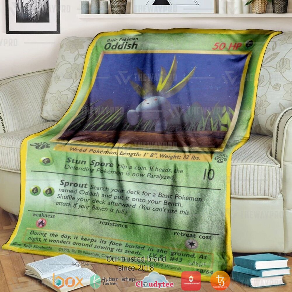 Anime Pokemon Oddish 1st Edition soft Blanket