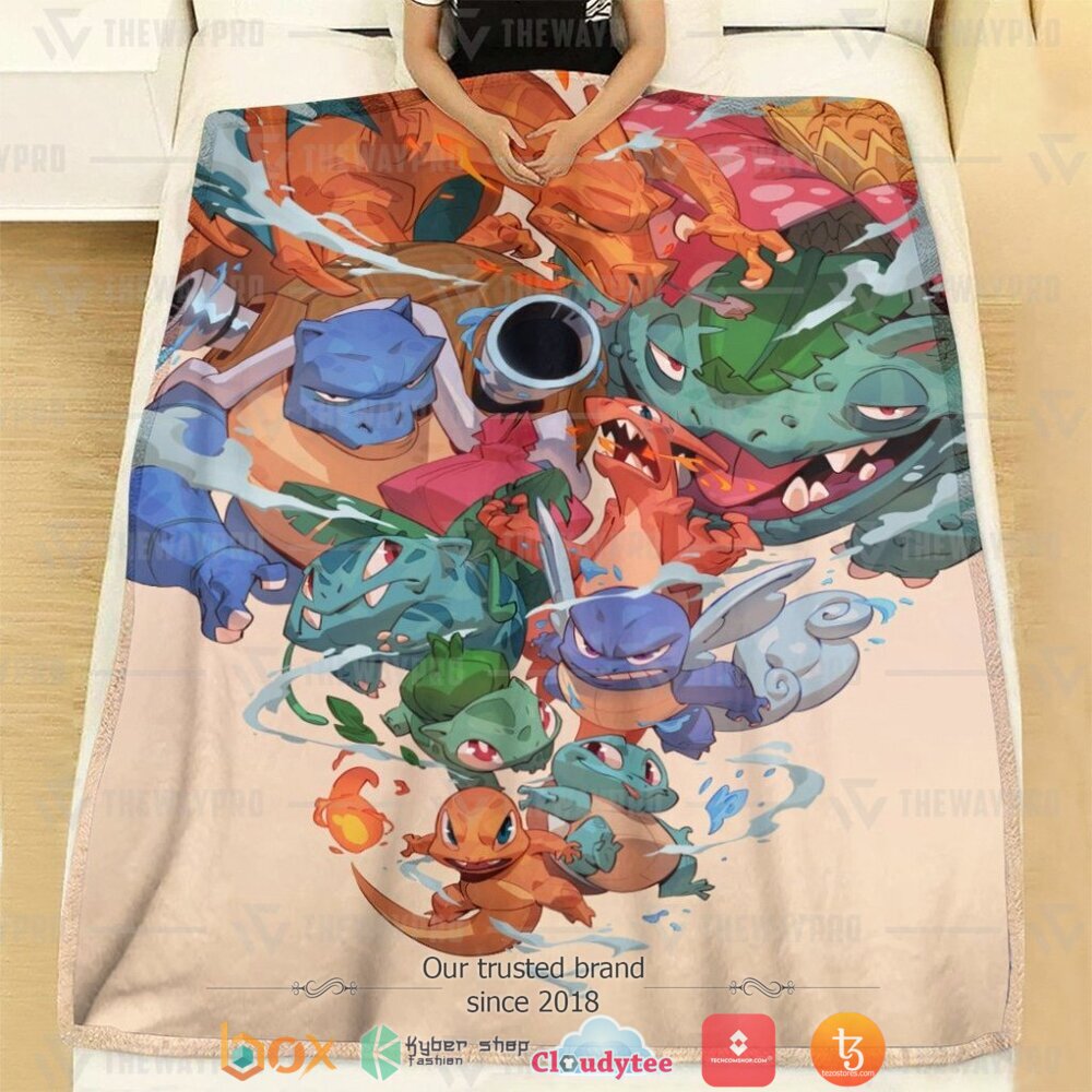 NEW Old School Pokemon Blanket 3 Anime Pokemon Old School Soft Blanket 1 2
