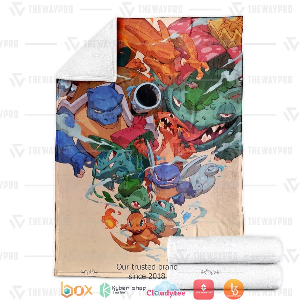 NEW Old School Pokemon Blanket 4 Anime Pokemon Old School Soft Blanket 1 2 3