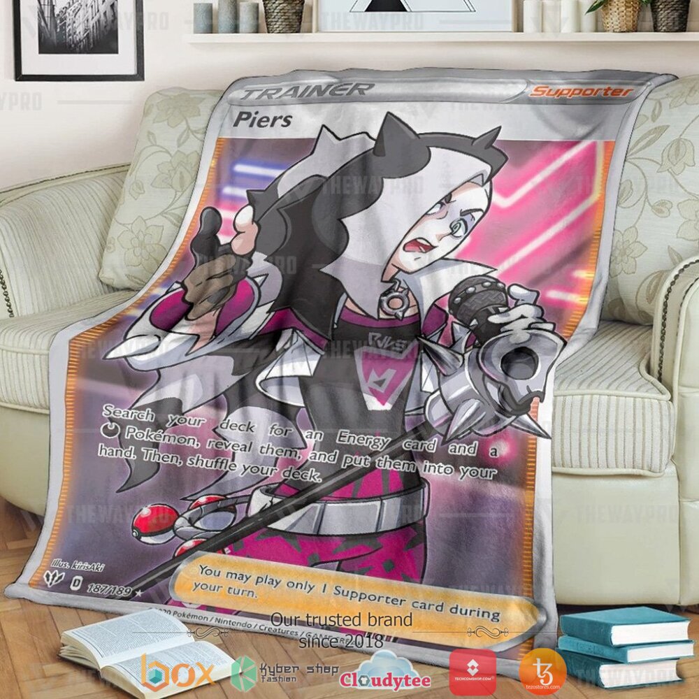 HOT Piers Darkness Ablaze Pokemon Blanket 1 Anime Pokemon Piers Darkness Ablaze Soft Blanket