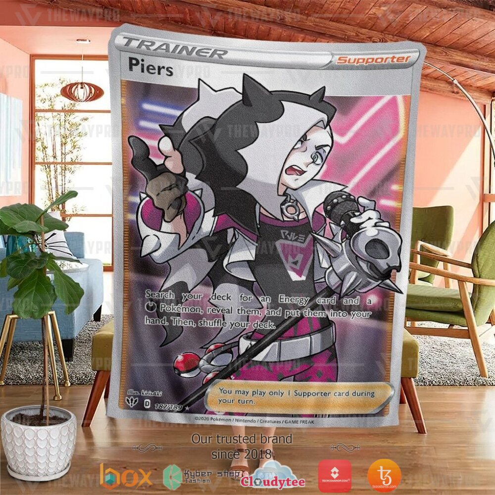 HOT Piers Darkness Ablaze Pokemon Blanket 2 Anime Pokemon Piers Darkness Ablaze Soft Blanket 1