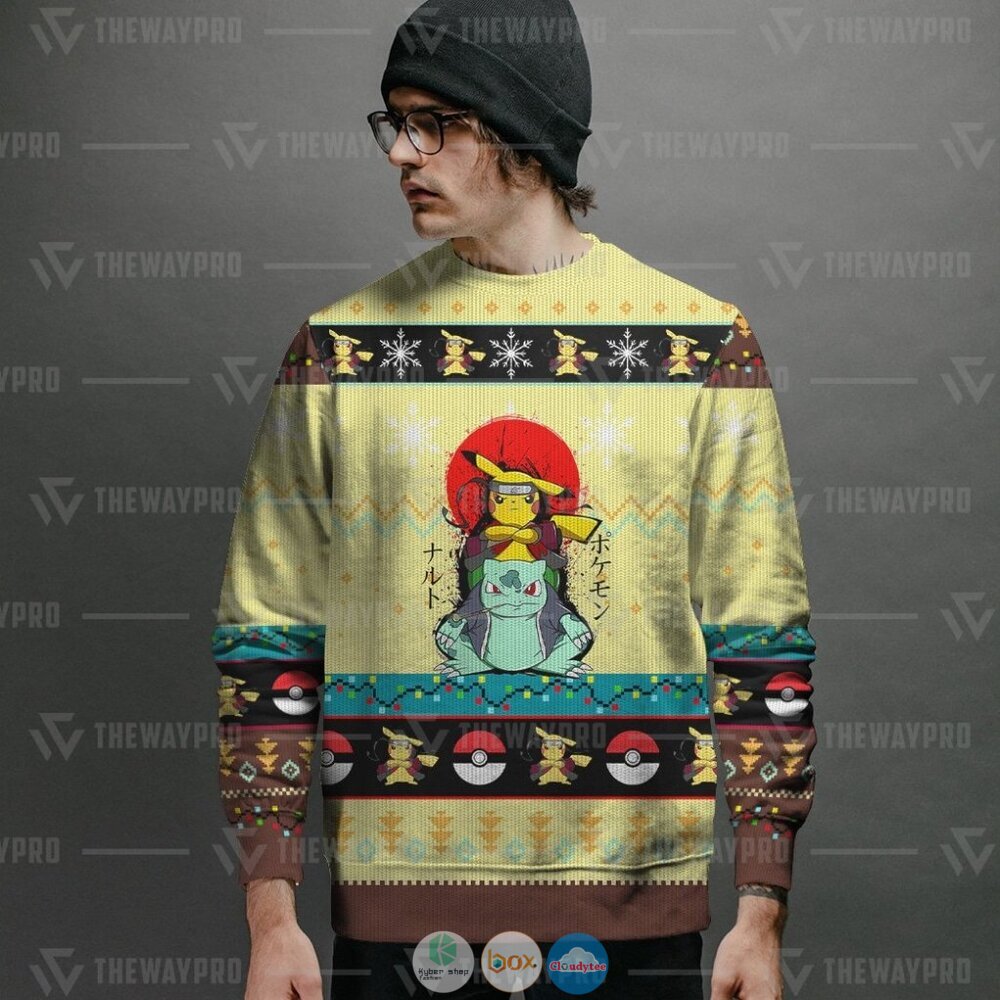 Pokemon Pikuto Ugly Christmas Sweater 2 Anime Pokemon Pikuto Christmas Sweater 1