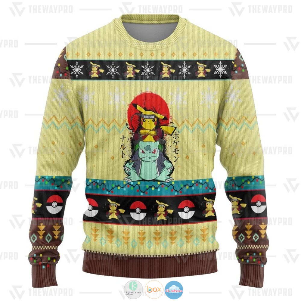 Pokemon Pikuto Ugly Christmas Sweater 3 Anime Pokemon Pikuto Christmas Sweater 1 2