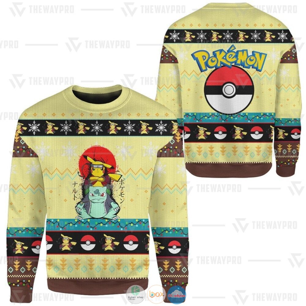 Pokemon Pikuto Ugly Christmas Sweater 6 Anime Pokemon Pikuto Christmas Sweater 1 2 3 4 5