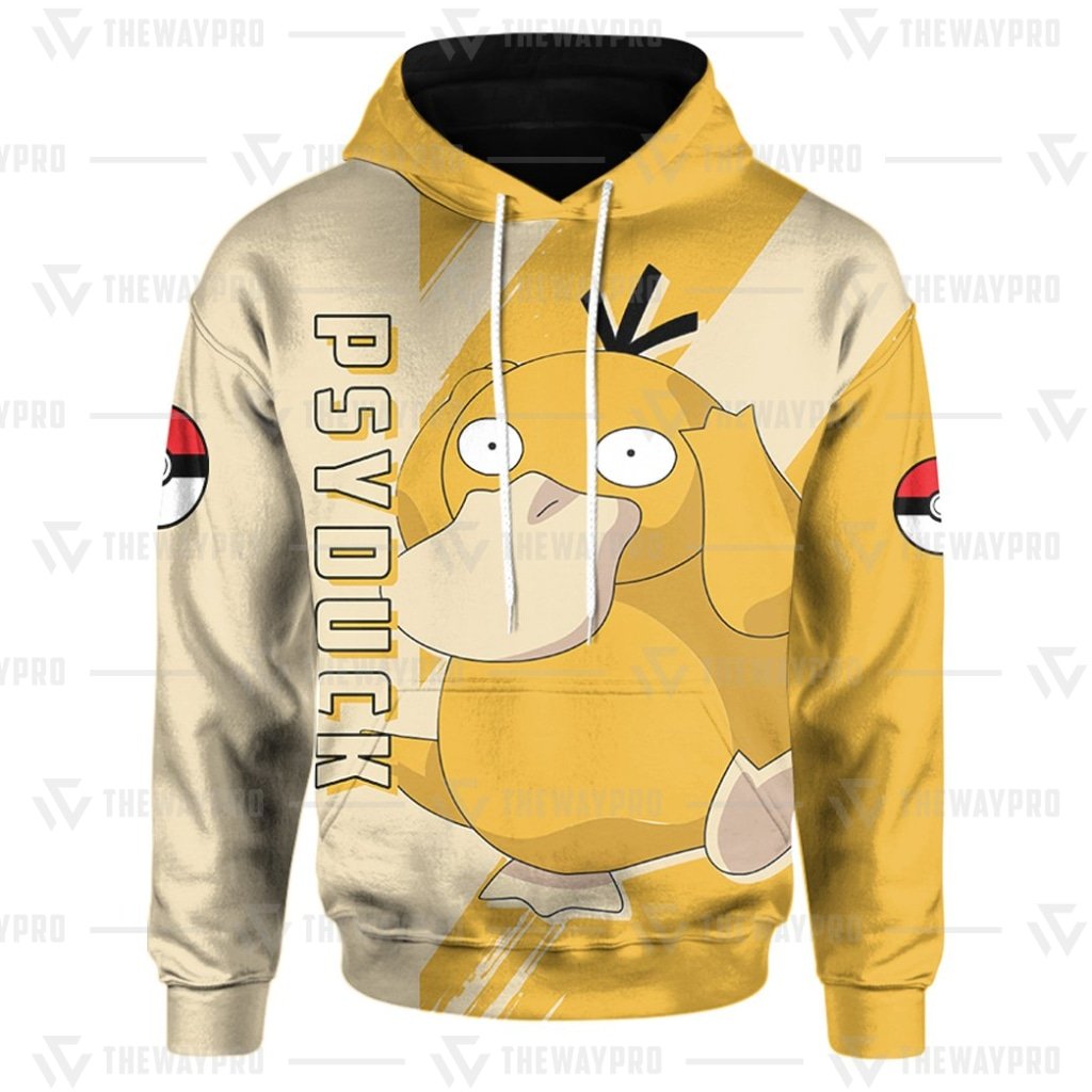 HOT Anime Pokemon Psyduck 3D Printed Hoodie 1 Anime Pokemon Psyduck 3D All Over Printed Hoodie