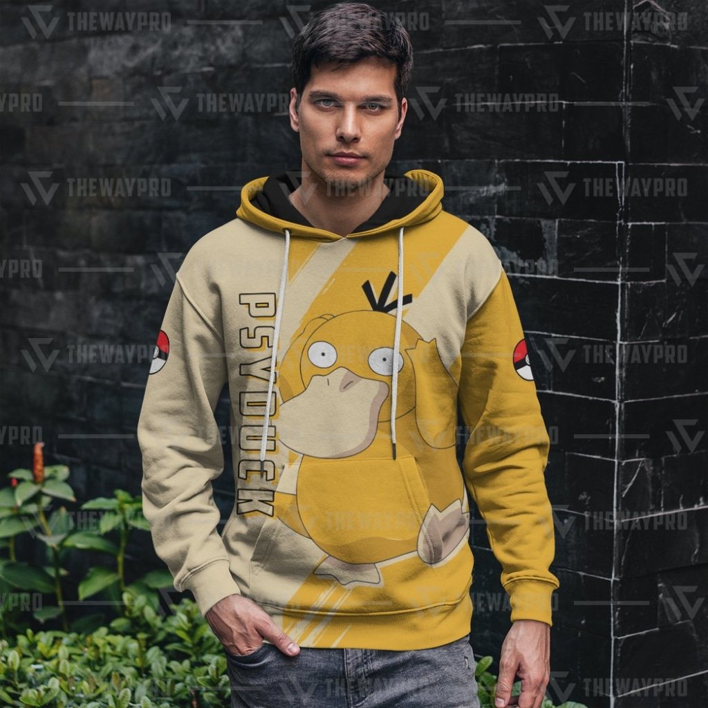 HOT Anime Pokemon Psyduck 3D Printed Hoodie 2 Anime Pokemon Psyduck 3D All Over Printed Hoodie 1