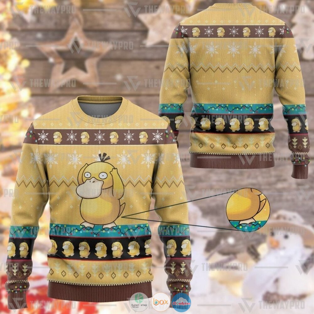 Anime Pokemon Psyduck Christmas Sweater