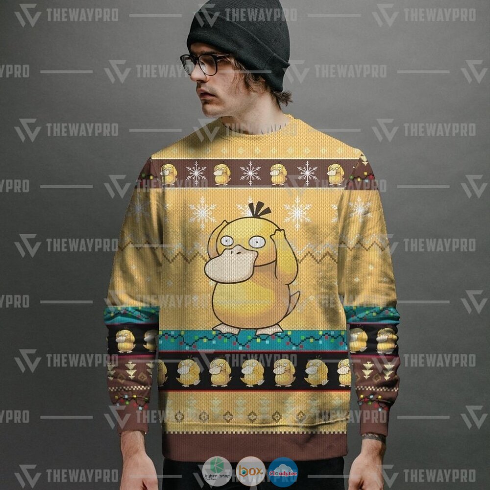 Pokemon Psyduck Ugly Christmas Sweater 2 Anime Pokemon Psyduck Christmas Sweater 1