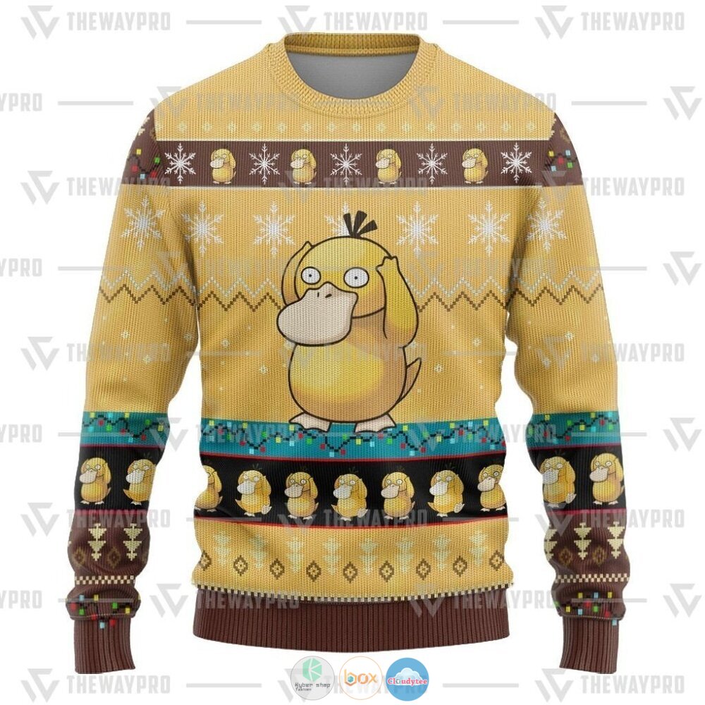 Pokemon Psyduck Ugly Christmas Sweater 3 Anime Pokemon Psyduck Christmas Sweater 1 2