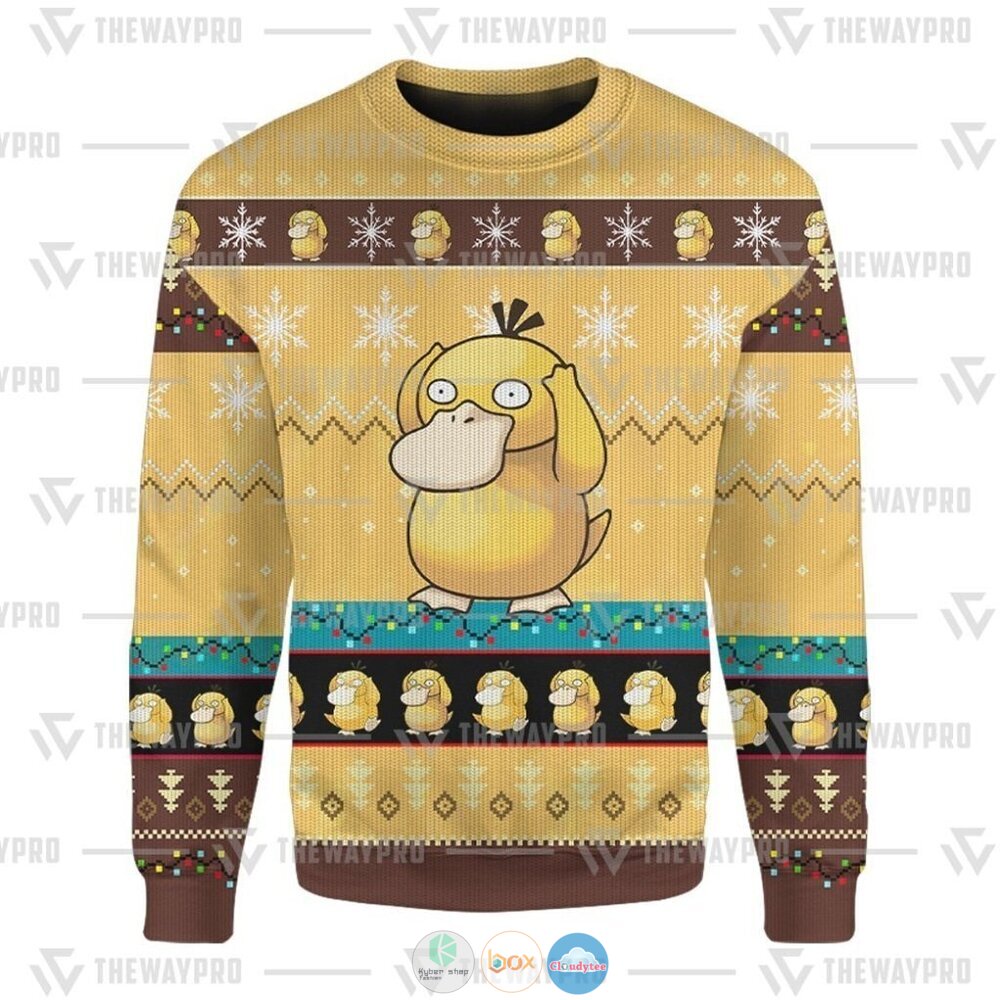 Pokemon Psyduck Ugly Christmas Sweater 5 Anime Pokemon Psyduck Christmas Sweater 1 2 3 4