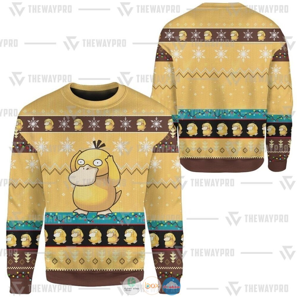 Pokemon Psyduck Ugly Christmas Sweater 6 Anime Pokemon Psyduck Christmas Sweater 1 2 3 4 5