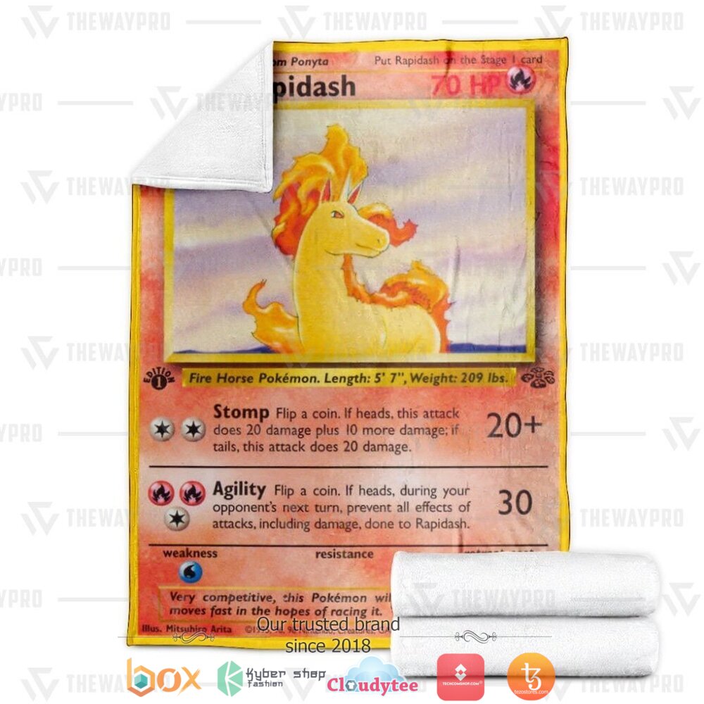 HOT Rapidash 1st Edition Pokemon Blanket 3 Anime Pokemon Rapidash 1st Edition soft Blanket 1 2