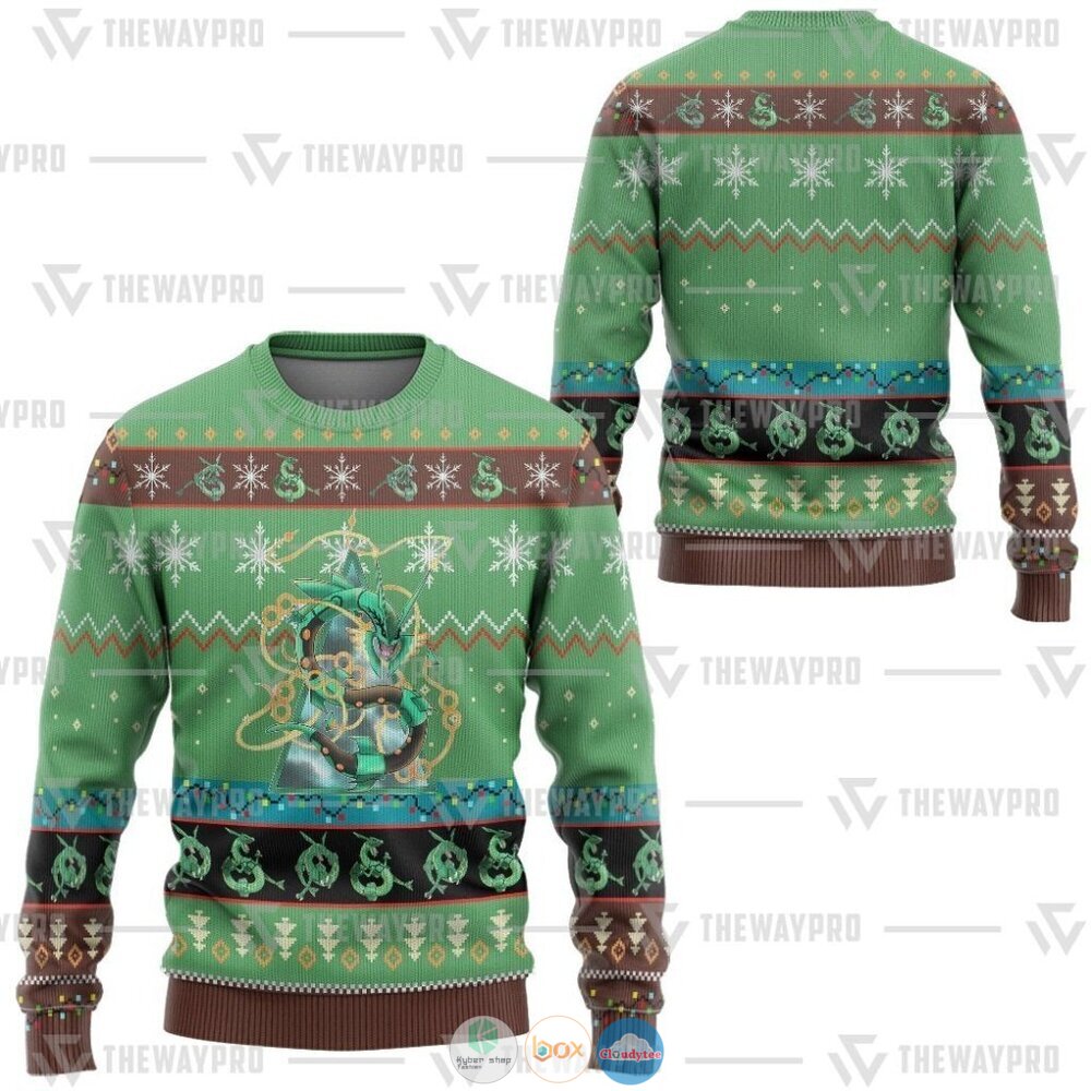 Pokemon Rayquaza Ugly Christmas Sweater 10 Anime Pokemon Rayquaza Christmas Sweater 1