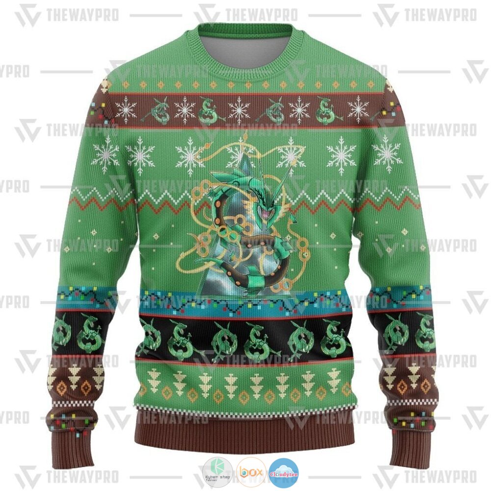 Pokemon Rayquaza Ugly Christmas Sweater 11 Anime Pokemon Rayquaza Christmas Sweater 1 2