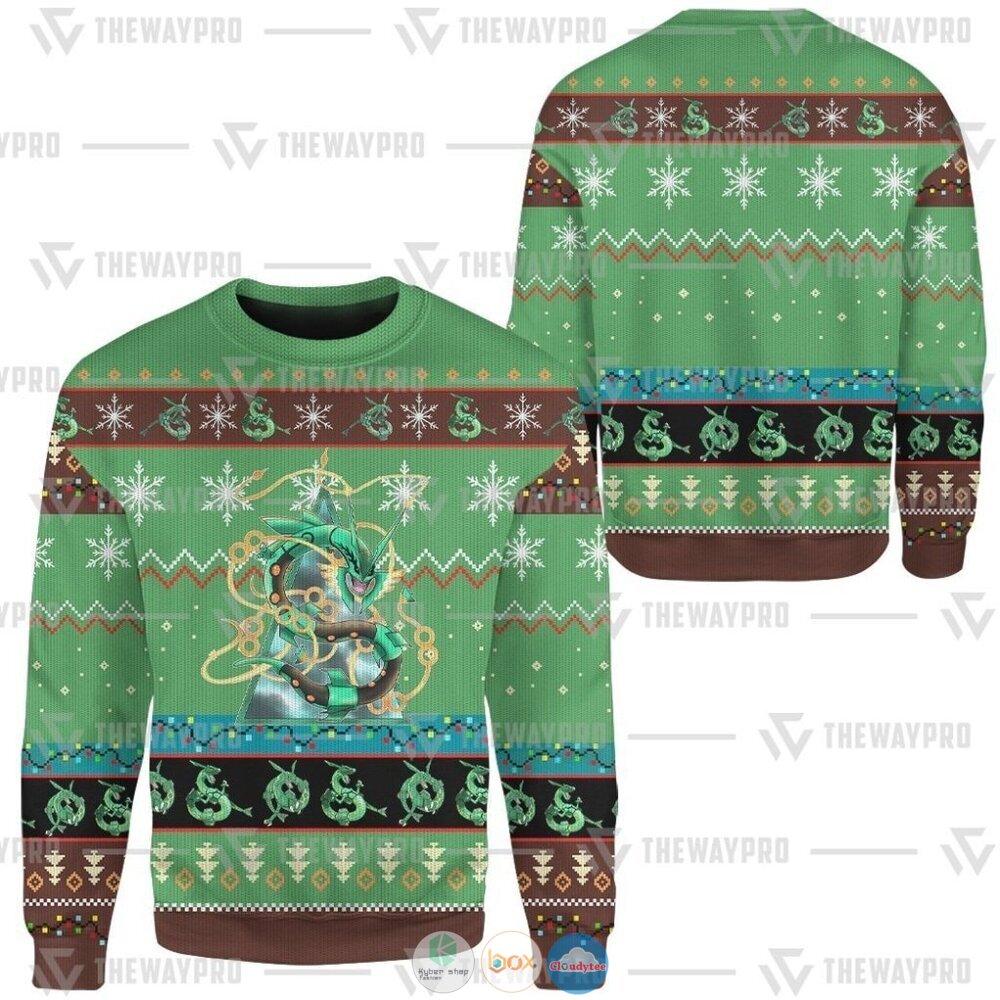 Pokemon Rayquaza Ugly Christmas Sweater 12 Anime Pokemon Rayquaza Christmas Sweater 1 2 3