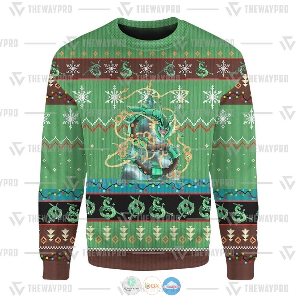 Pokemon Rayquaza Ugly Christmas Sweater 13 Anime Pokemon Rayquaza Christmas Sweater 1 2 3 4