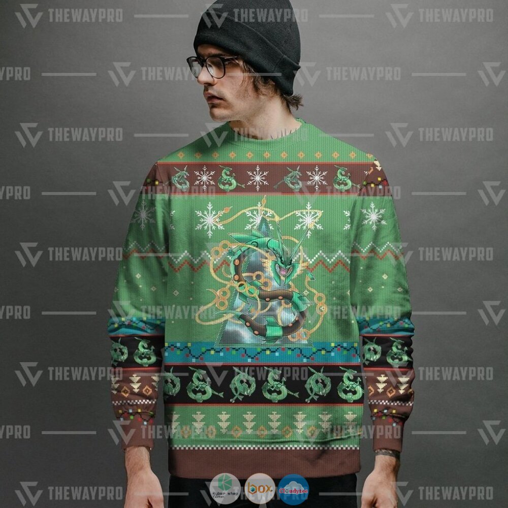 Pokemon Rayquaza Ugly Christmas Sweater 14 Anime Pokemon Rayquaza Christmas Sweater 1 2 3 4 5
