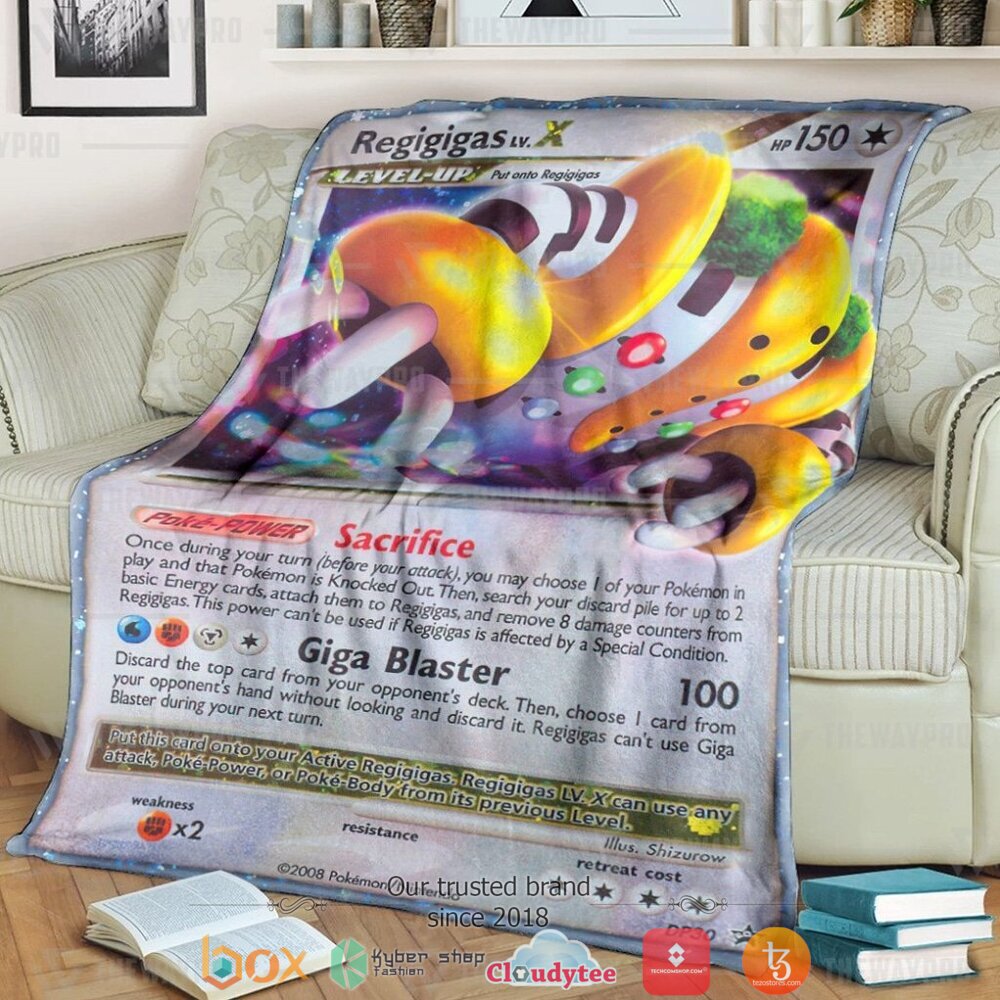 Anime Pokemon Regigigas LV X Diamond Pearl Promos Soft Blanket