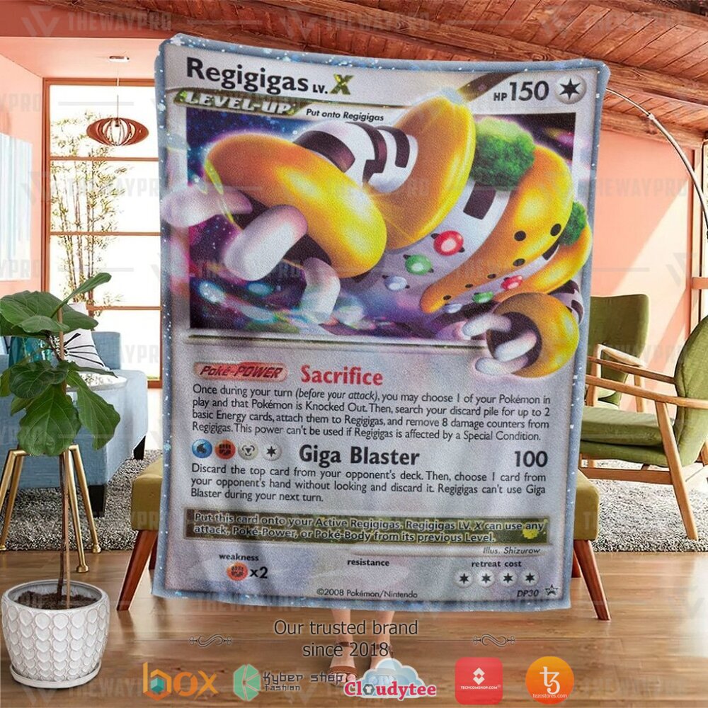 HOT Regigigas LV.X Diamond & Pearl Promos Pokemon Blanket 2 Anime Pokemon Regigigas LV X Diamond Pearl Promos Soft Blanket 1