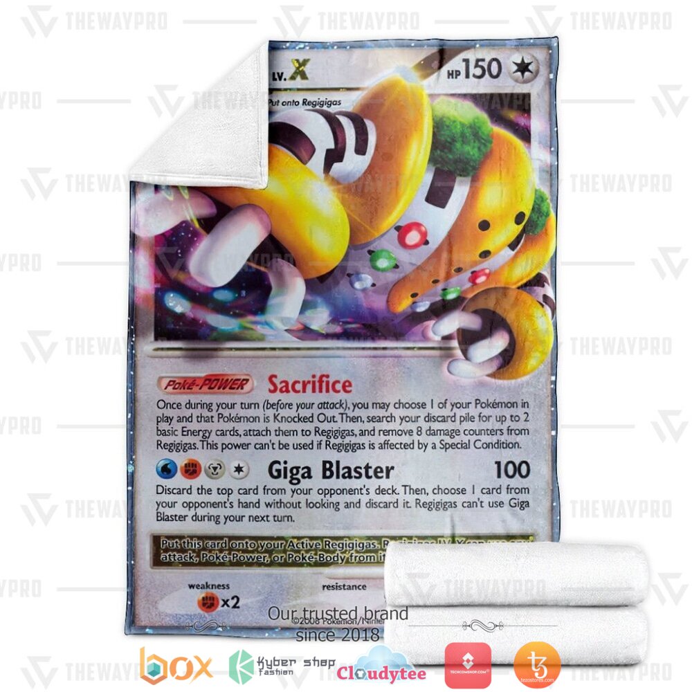 HOT Regigigas LV.X Diamond & Pearl Promos Pokemon Blanket 4 Anime Pokemon Regigigas LV X Diamond Pearl Promos Soft Blanket 1 2 3