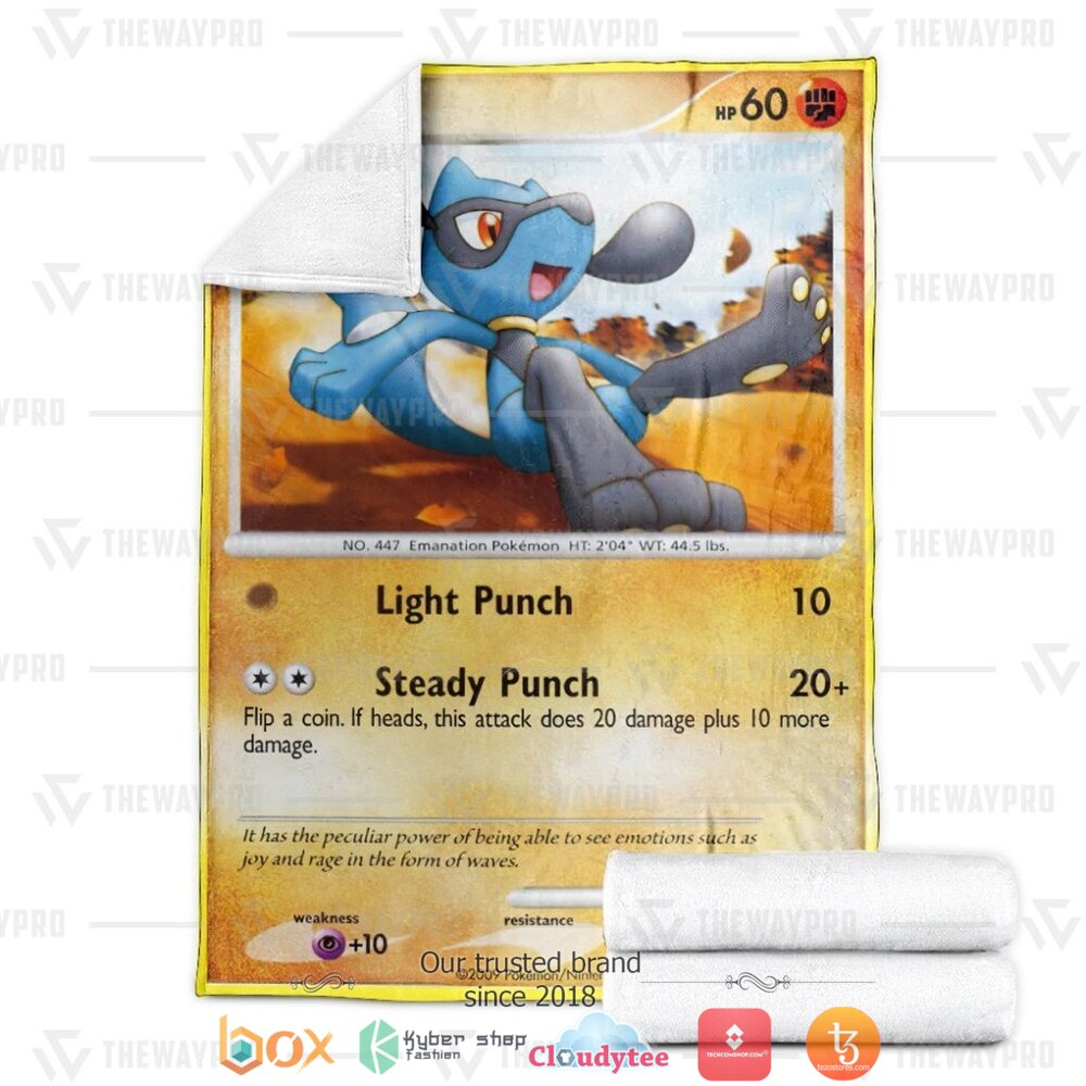 HOT Riolu Platinum Pokemon Blanket 4 Anime Pokemon Riolu Platinum Soft Blanket 1 2 3