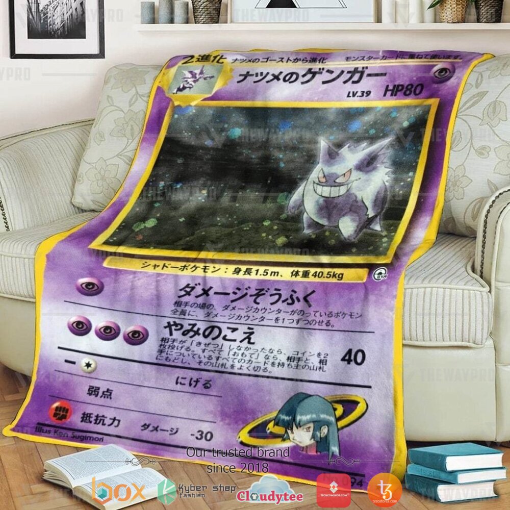 NEW Sabrina's Gengar Japanese Ver Pokemon Blanket 7 Anime Pokemon Sabrinas Gengar Japanese Ver soft Blanket