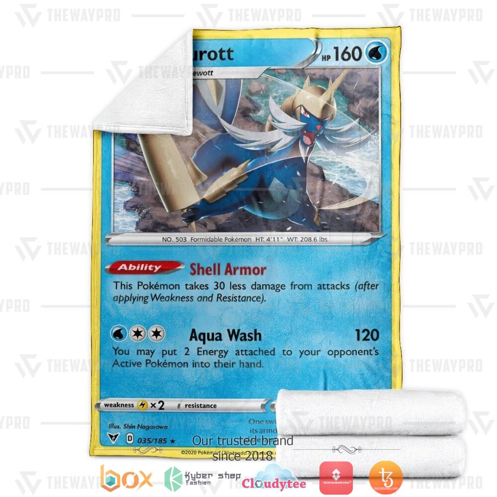 BEST Samurott Vivid Voltage Pokemon Blanket 4 Anime Pokemon Samurott Vivid Voltage Soft Blanket 1 2 3