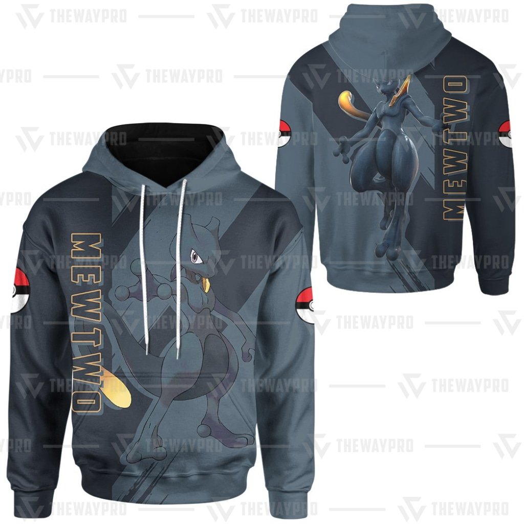 Anime Pokemon Shadow Mewtwo 3D All Over Printed Hoodie