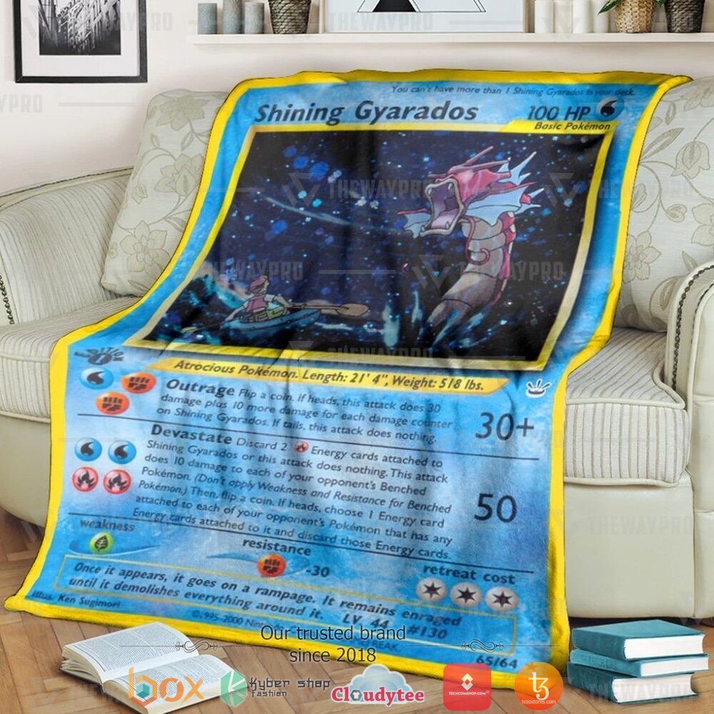 Anime Pokemon Shining Gyarados Neo Revelation soft Blanket