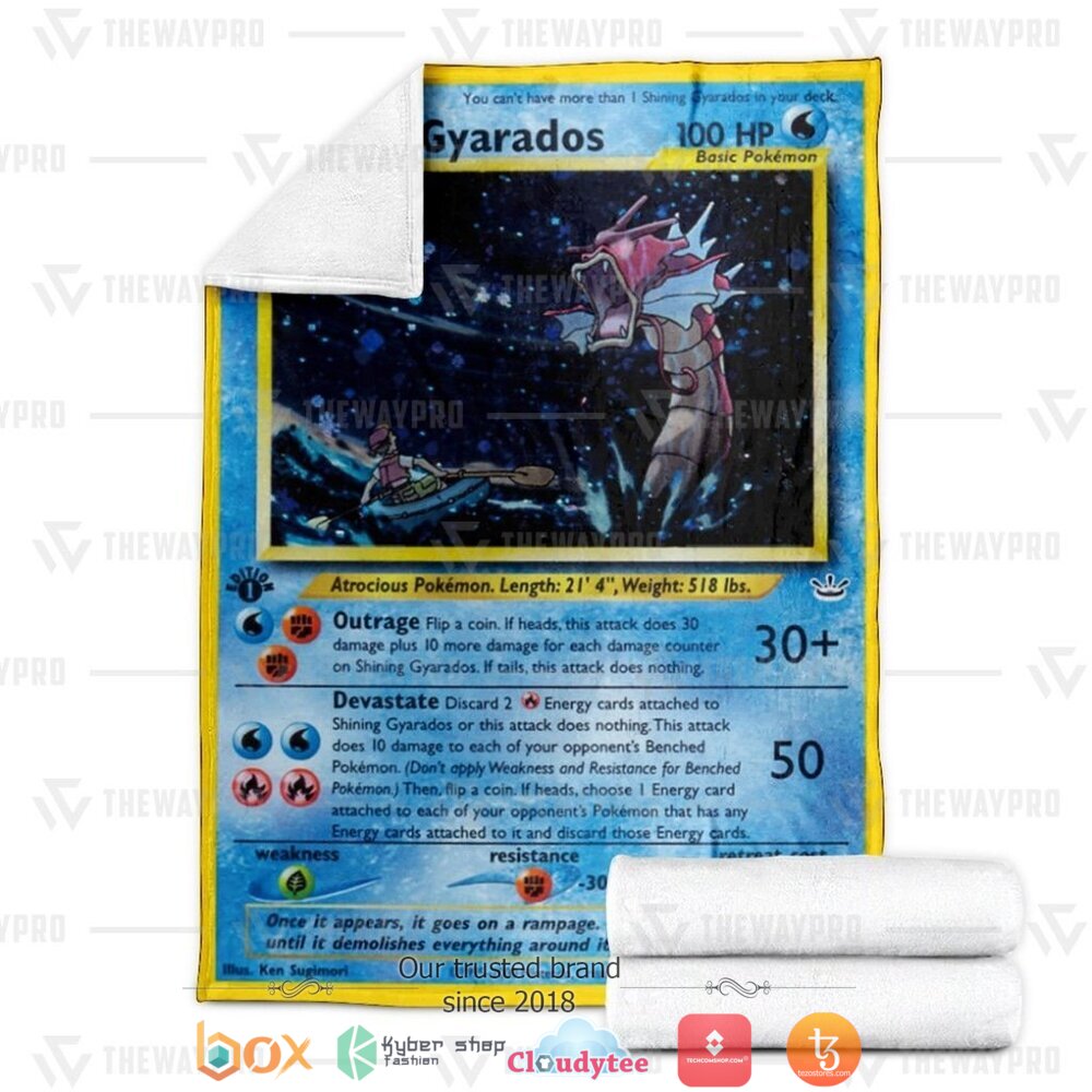 BEST Shining Gyarados Neo Revelation Pokemon Blanket 23 Anime Pokemon Shining Gyarados Neo Revelation soft Blanket 1 2