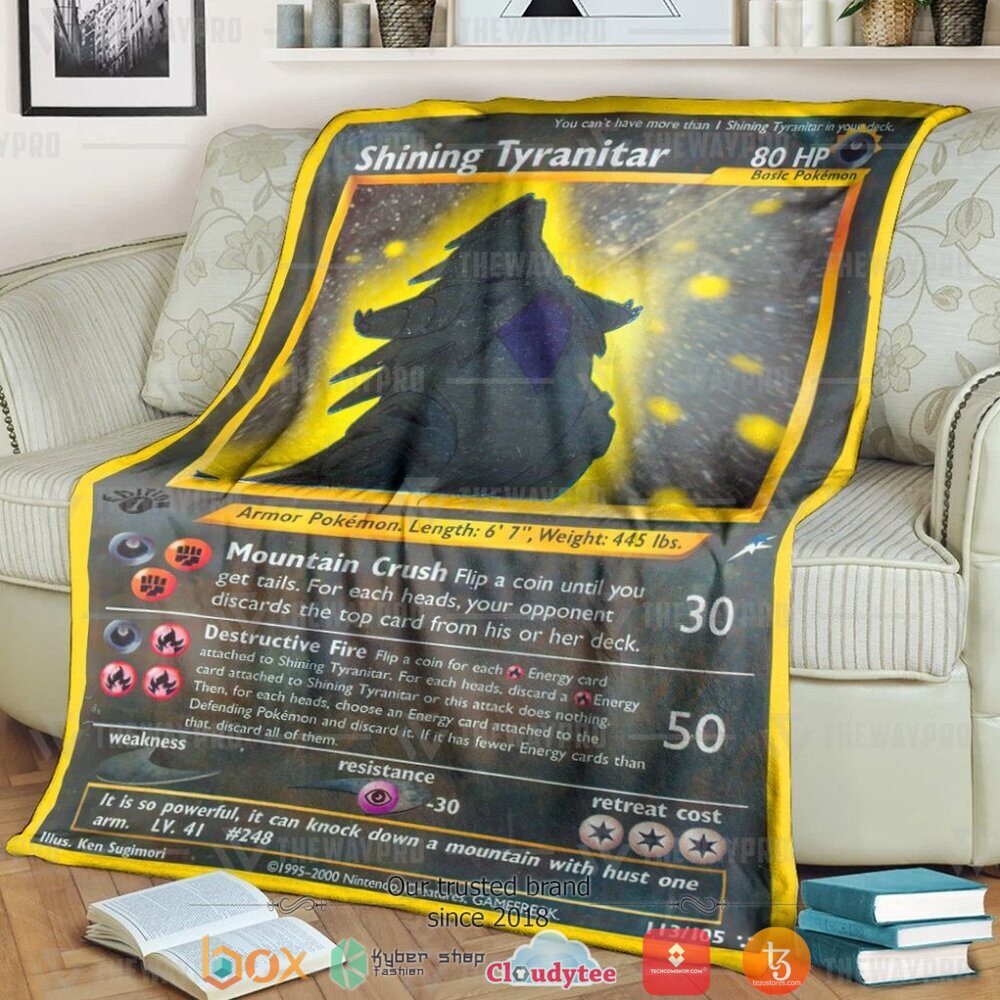 BEST Shining Tyranitar Neo Destiny Pokemon Blanket 21 Anime Pokemon Shining Tyranitar Neo Destiny Soft Blanket