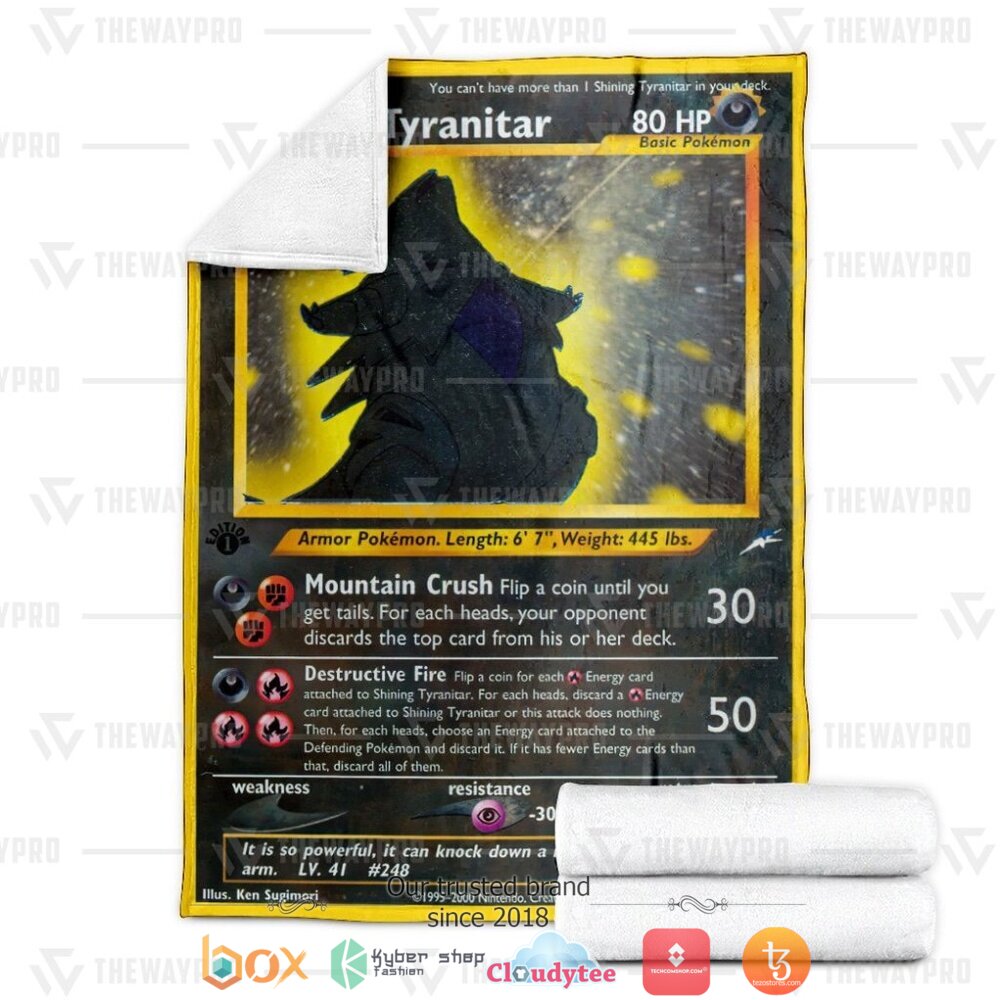 BEST Shining Tyranitar Neo Destiny Pokemon Blanket 24 Anime Pokemon Shining Tyranitar Neo Destiny Soft Blanket 1 2 3
