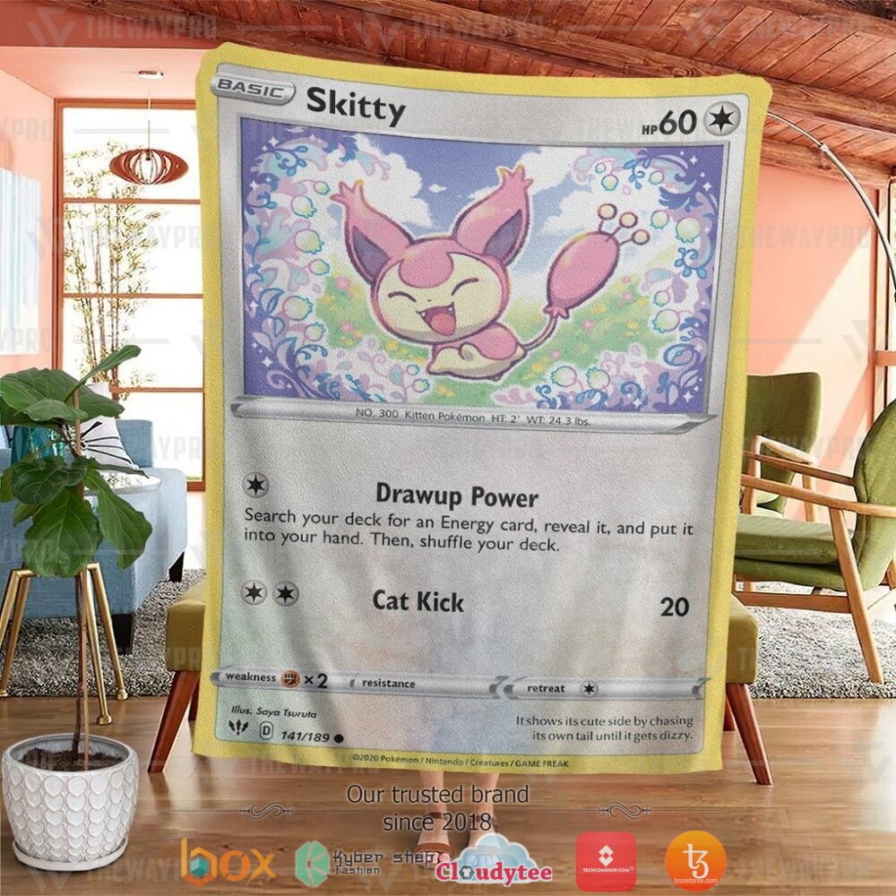 BEST Skitty Pokemon Blanket 4 Anime Pokemon Skitty Soft Blanket 1 2 3