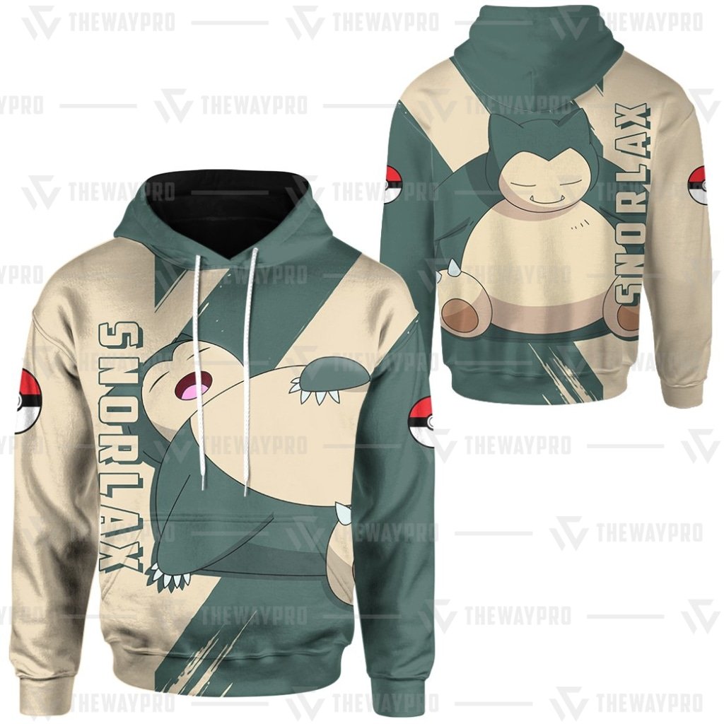 Anime Pokemon Snorlax 3D All Over Printed Hoodie