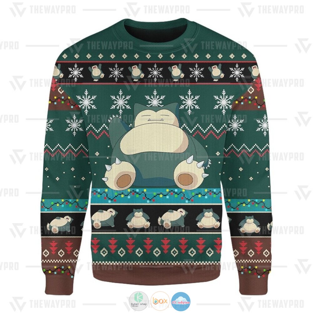 Pokemon Snorlax Ugly Christmas Sweater 13 Anime Pokemon Snorlax Christmas Sweater 1 2 3 4
