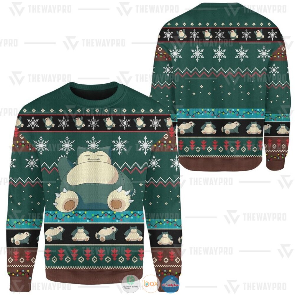 Pokemon Snorlax Ugly Christmas Sweater 14 Anime Pokemon Snorlax Christmas Sweater 1 2 3 4 5