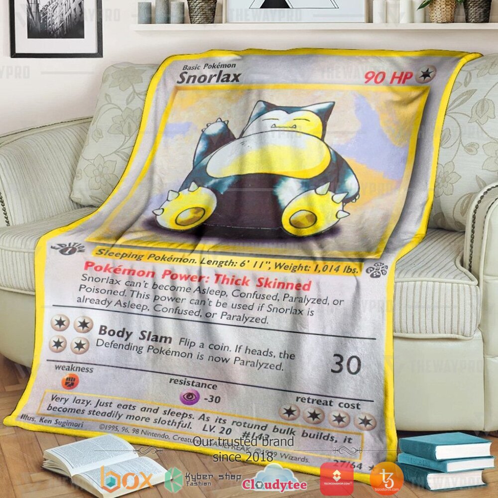 Anime Pokemon Snorlax Jungle Soft Blanket