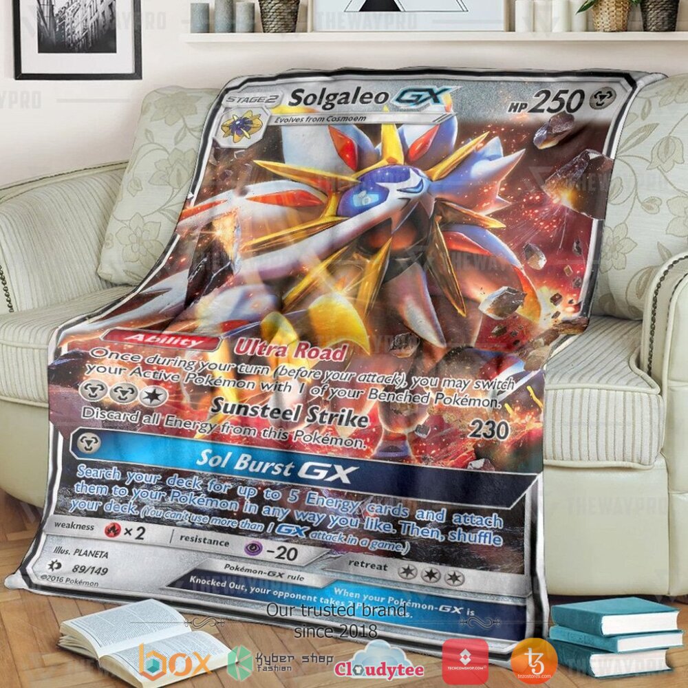 Anime Pokemon Solgaleo GX Sun Moon Soft Blanket