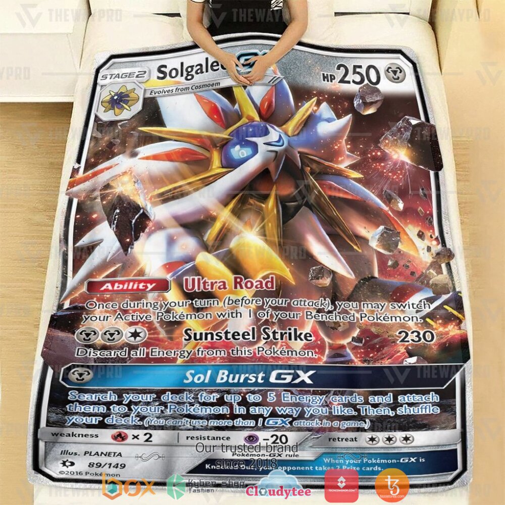 NEW Solgaleo-GX Sun & Moon Pokemon Blanket 3 Anime Pokemon Solgaleo GX Sun Moon Soft Blanket 1 2