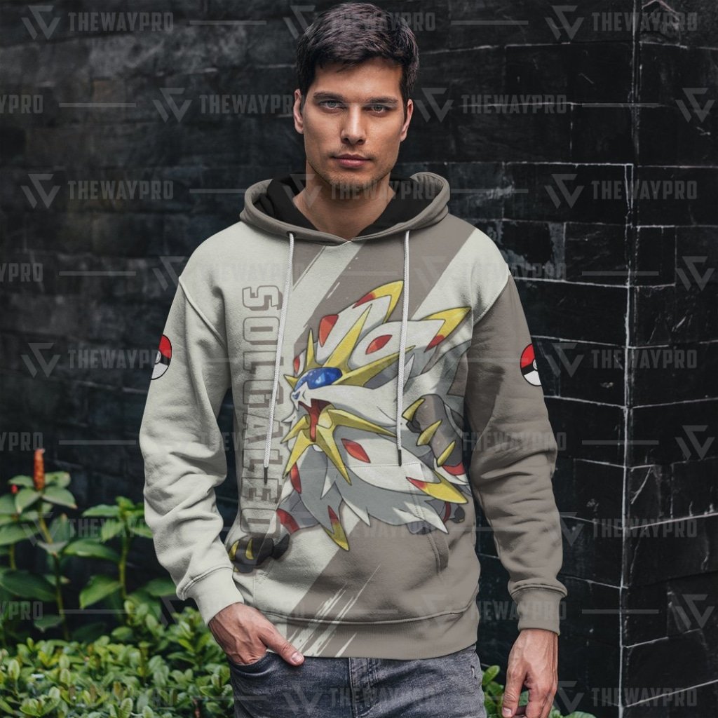 HOT Anime Pokemon Solgaleo Legendary 3D Printed Hoodie 2 Anime Pokemon Solgaleo Legendary 3D All Over Printed Hoodie 1