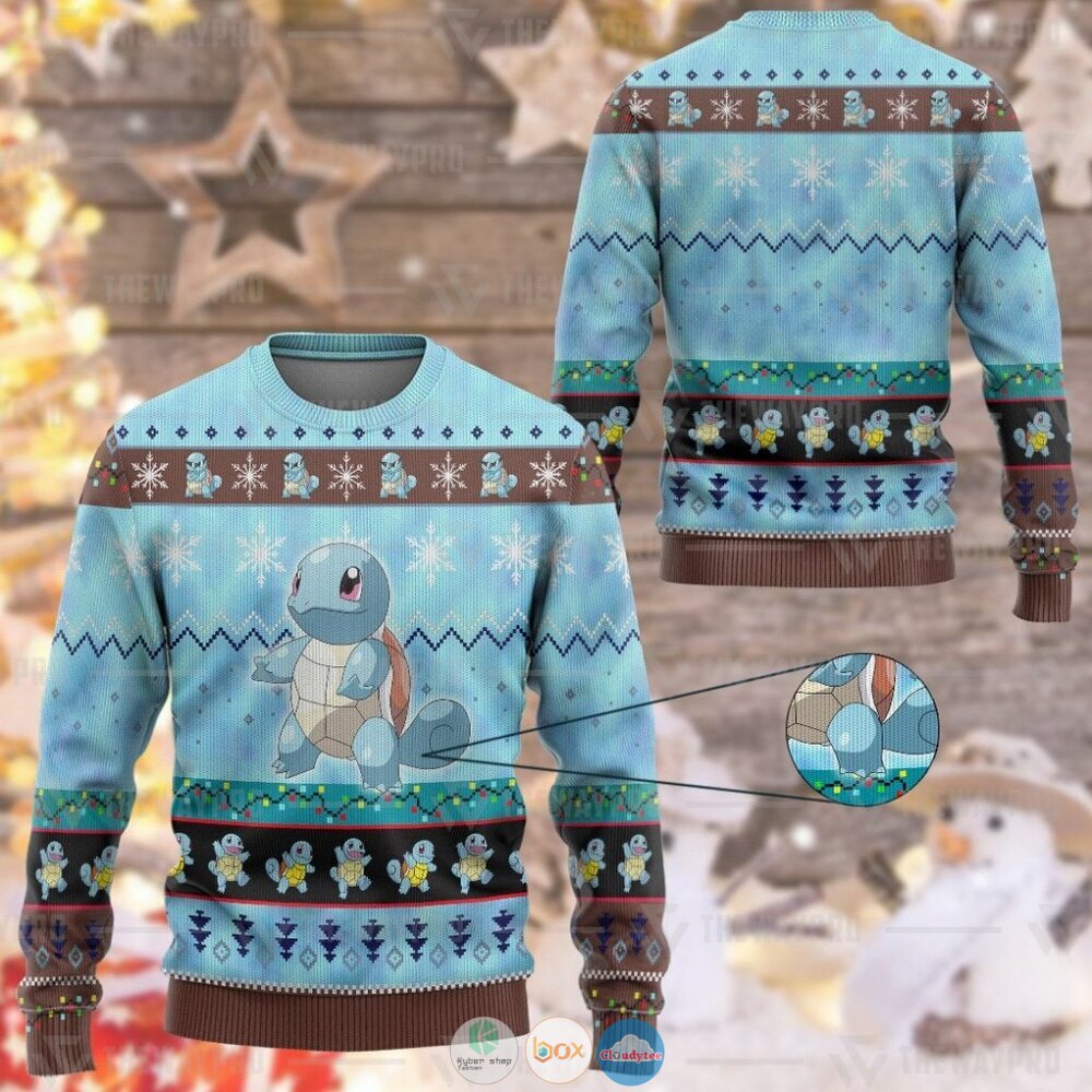Anime Pokemon Squirtle Christmas Sweater