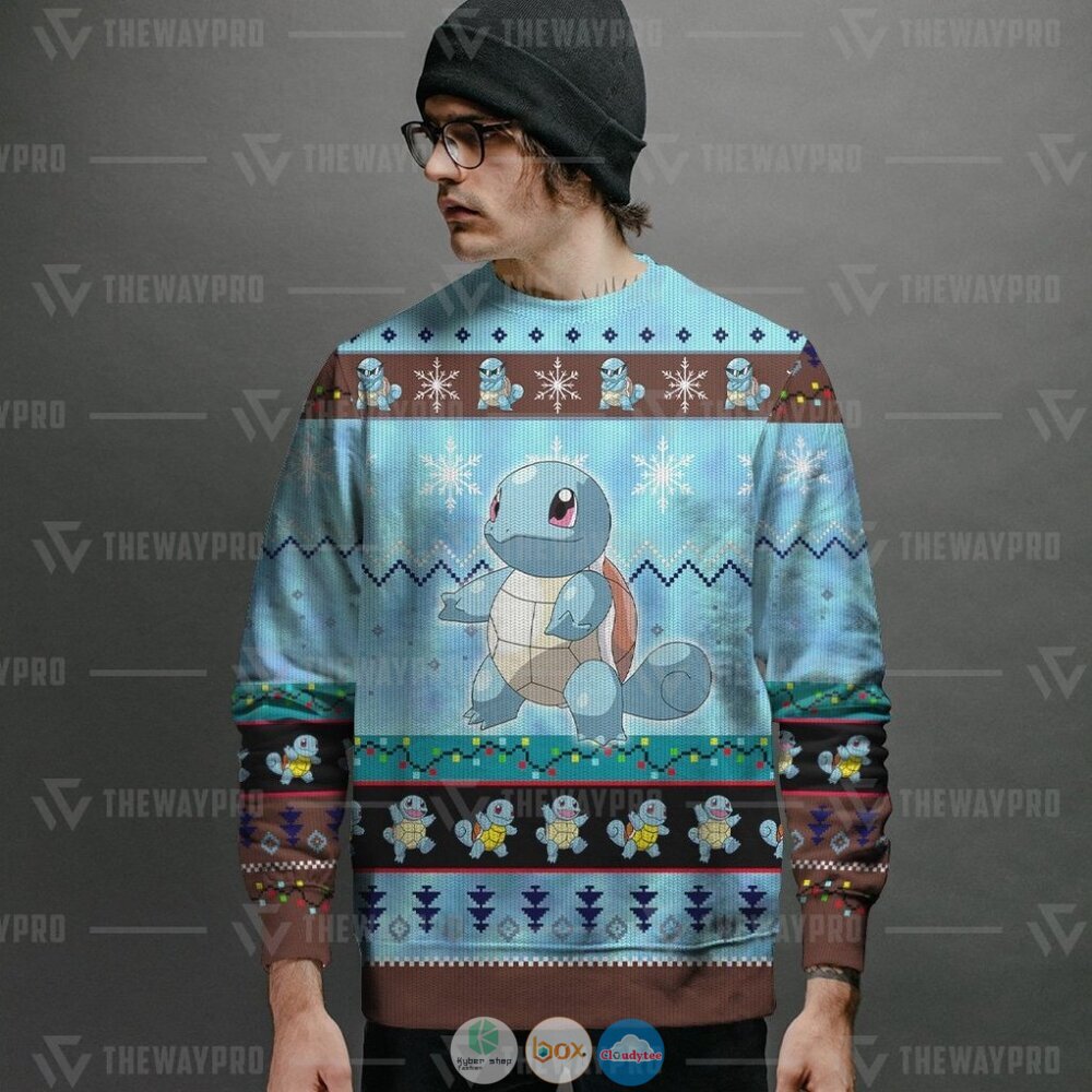 Pokemon Squirtle Ugly Christmas Sweater 10 Anime Pokemon Squirtle Christmas Sweater 1