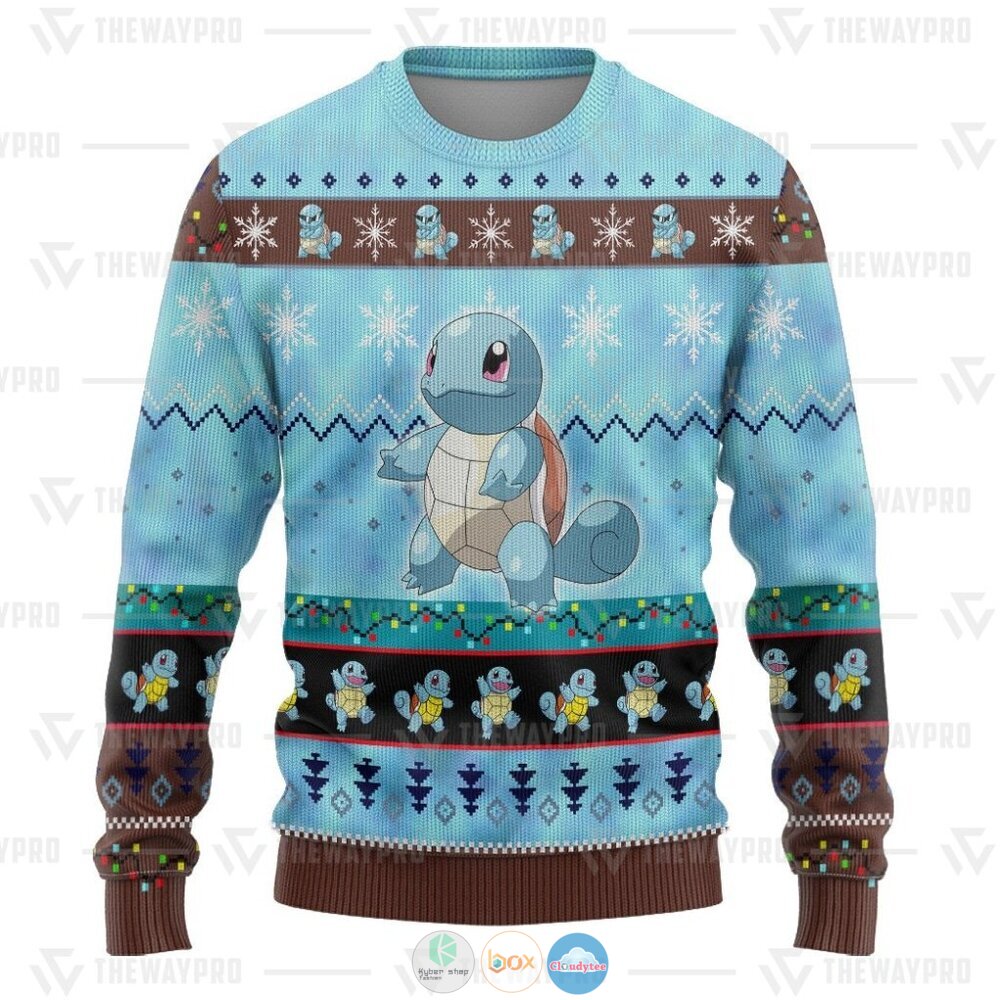Pokemon Squirtle Ugly Christmas Sweater 11 Anime Pokemon Squirtle Christmas Sweater 1 2