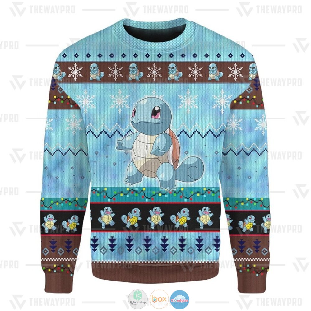 Pokemon Squirtle Ugly Christmas Sweater 13 Anime Pokemon Squirtle Christmas Sweater 1 2 3 4