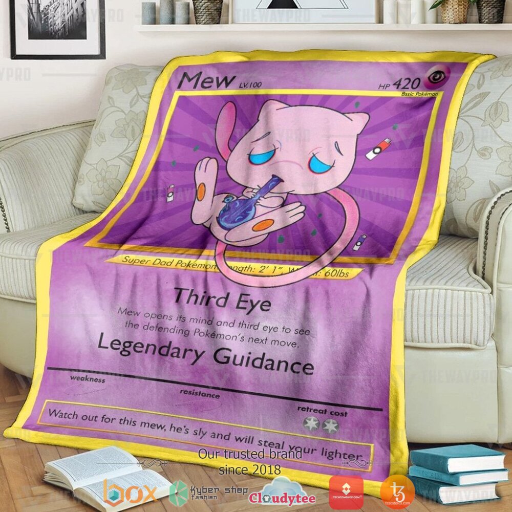 Anime Pokemon Stone Mew Soft Blanket
