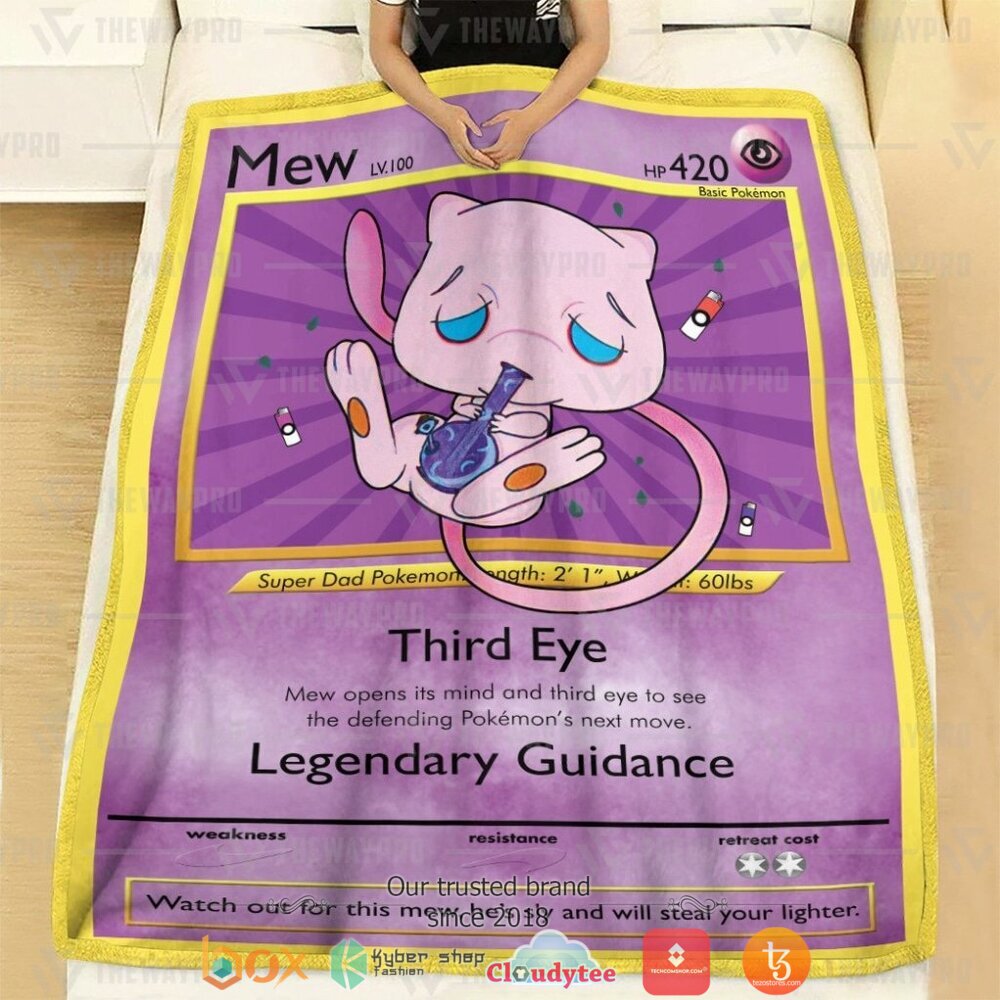 BEST Stone Mew Pokemon Blanket 23 Anime Pokemon Stone Mew Soft Blanket 1 2