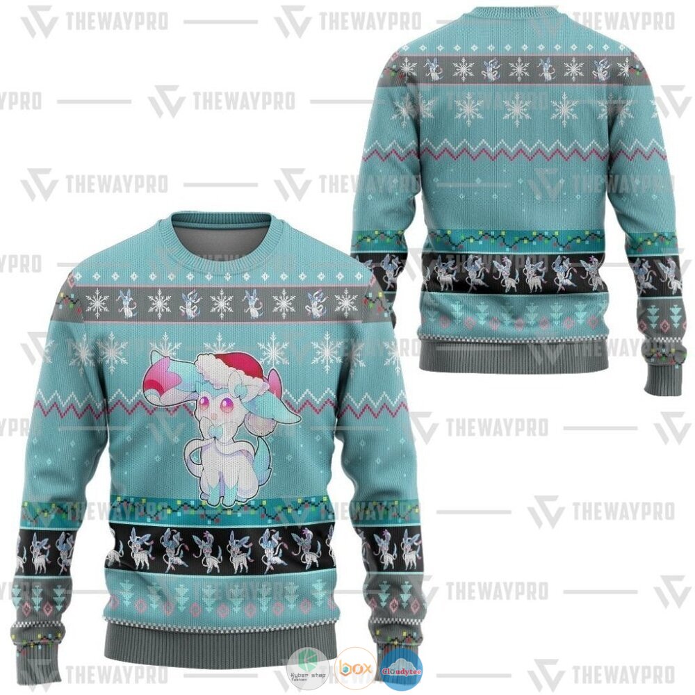 Pokemon Sylveon Ugly Christmas Sweater 10 Anime Pokemon Sylveon Christmas Sweater 1