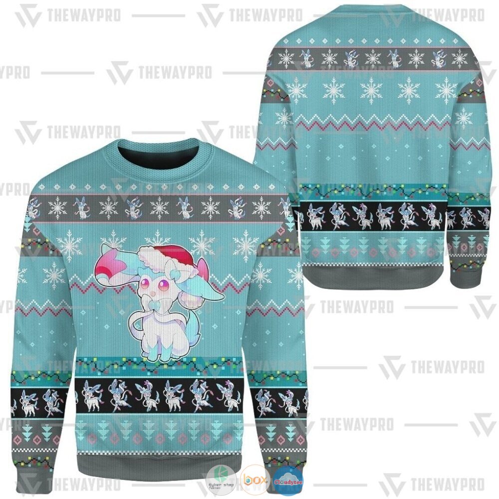 Pokemon Sylveon Ugly Christmas Sweater 12 Anime Pokemon Sylveon Christmas Sweater 1 2 3